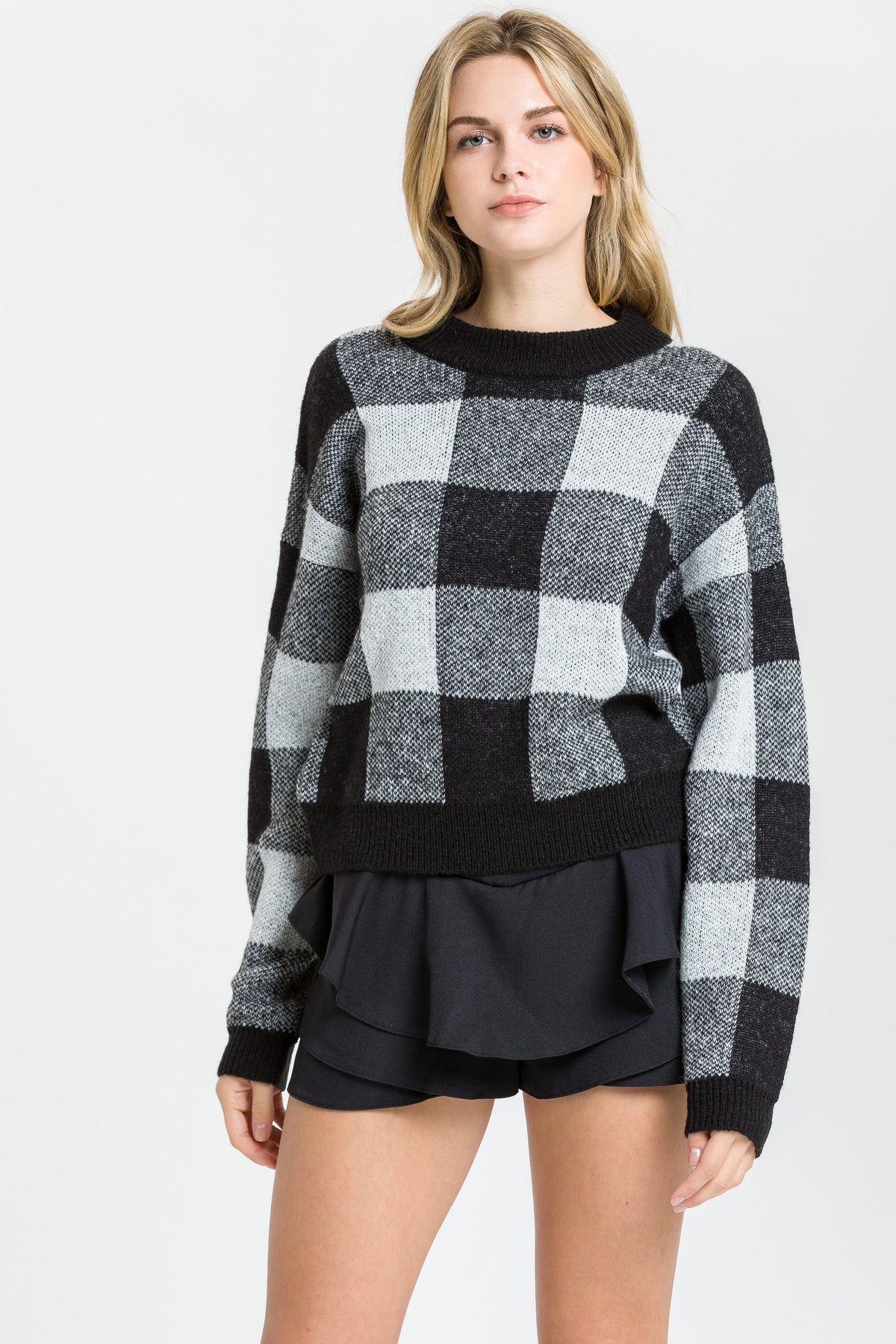 AFTER MARKET - Gingham Knit Sweater - SWEATERS & KNITS available at Objectrare