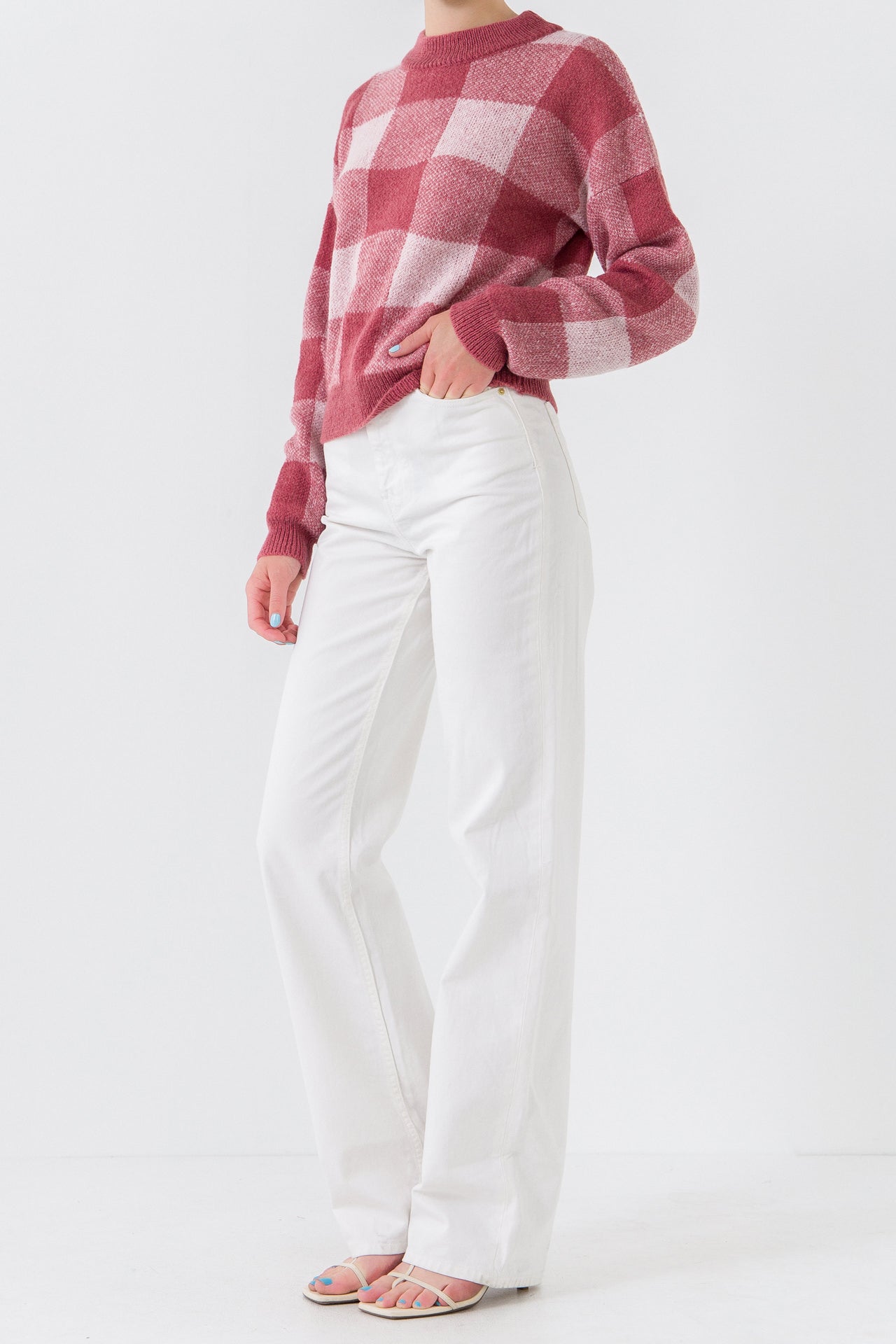 AFTER MARKET - Gingham Knit Sweater - SWEATERS & KNITS available at Objectrare
