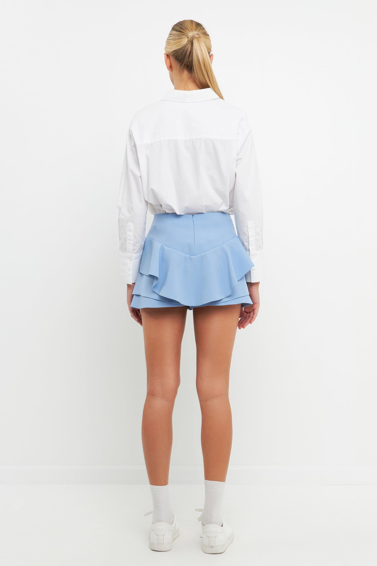 ENGLISH FACTORY - Ruffle Layered Mini Skort - SKORTS available at Objectrare