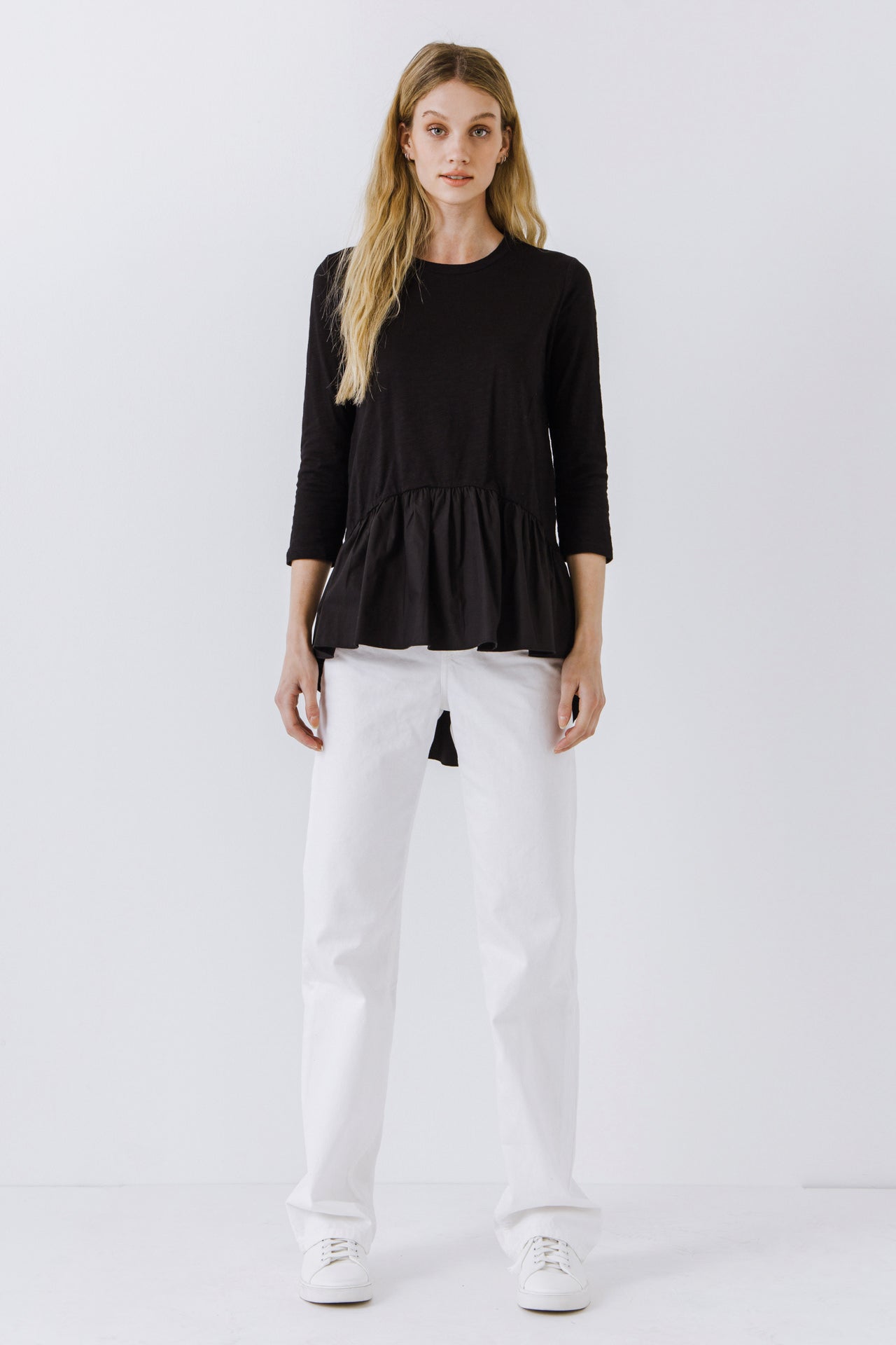ENGLISH FACTORY - Mixed Media High and Low Top - TOPS available at Objectrare