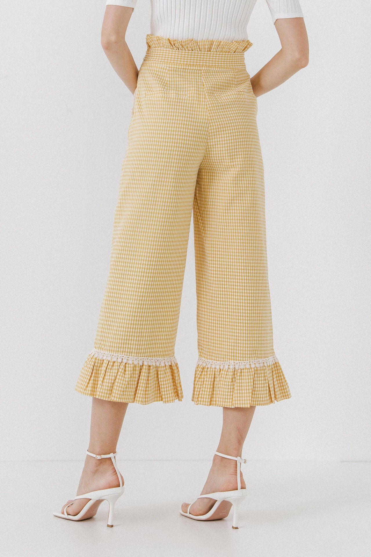 ENGLISH FACTORY - Gingham Culotte With Tie - PANTS available at Objectrare