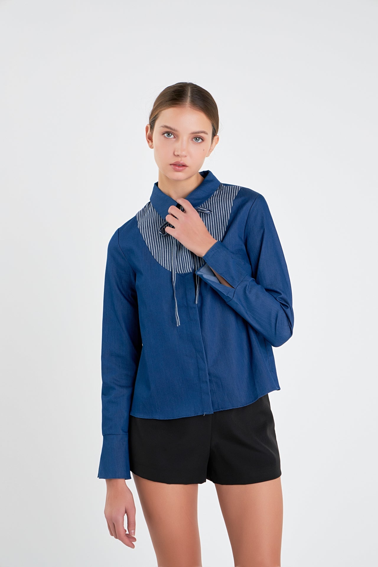 ENGLISH FACTORY - Striped Bib Shirts - BLOUSES available at Objectrare