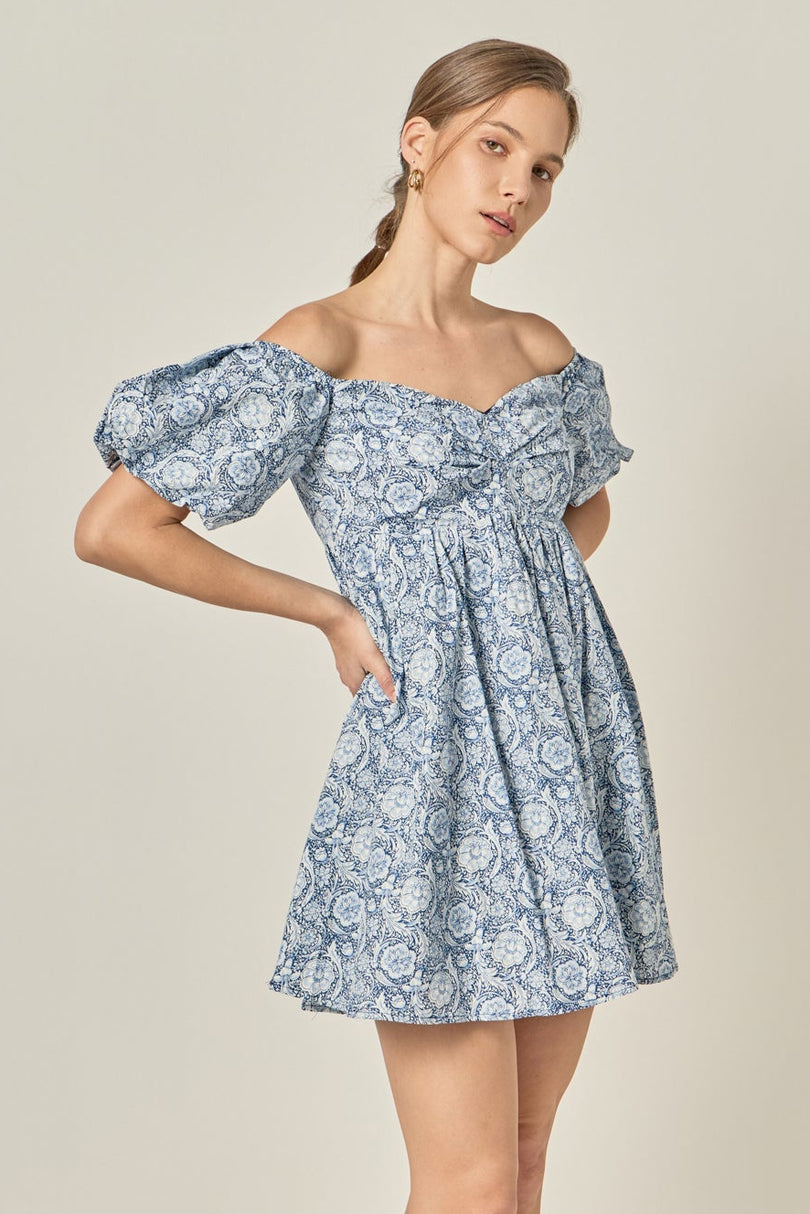 ENGLISH FACTORY - Floral Off the Shoulder Mini Dress - DRESSES available at Objectrare