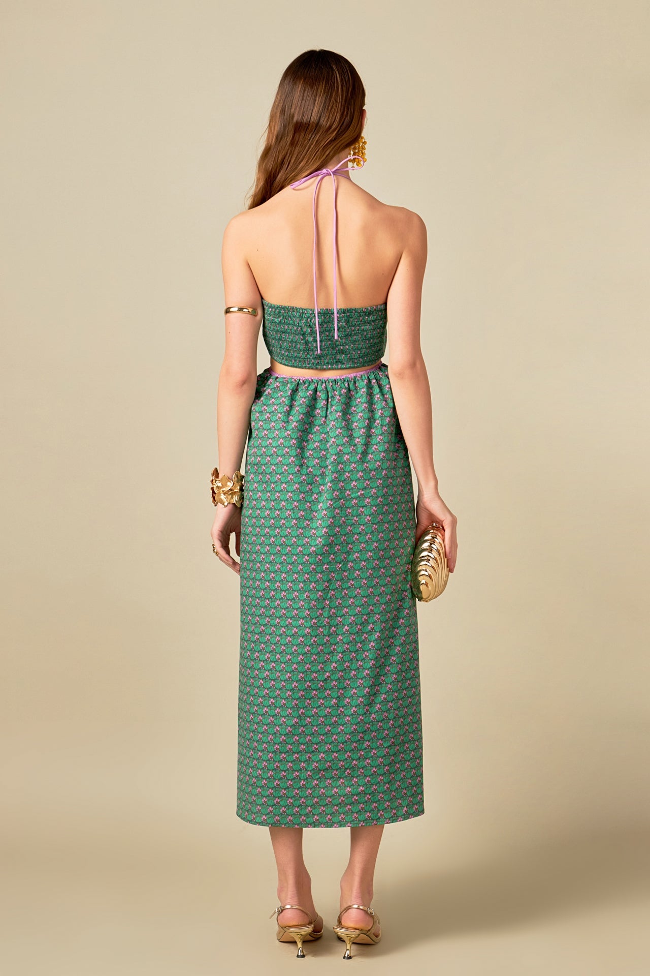 ENGLISH FACTORY - Contrast Straps Floral Cut Out Maxi Dress - DRESSES available at Objectrare