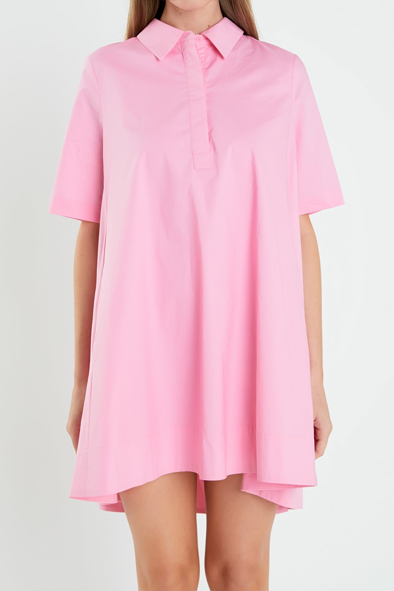 A-line Short Sleeve Shirt Dress