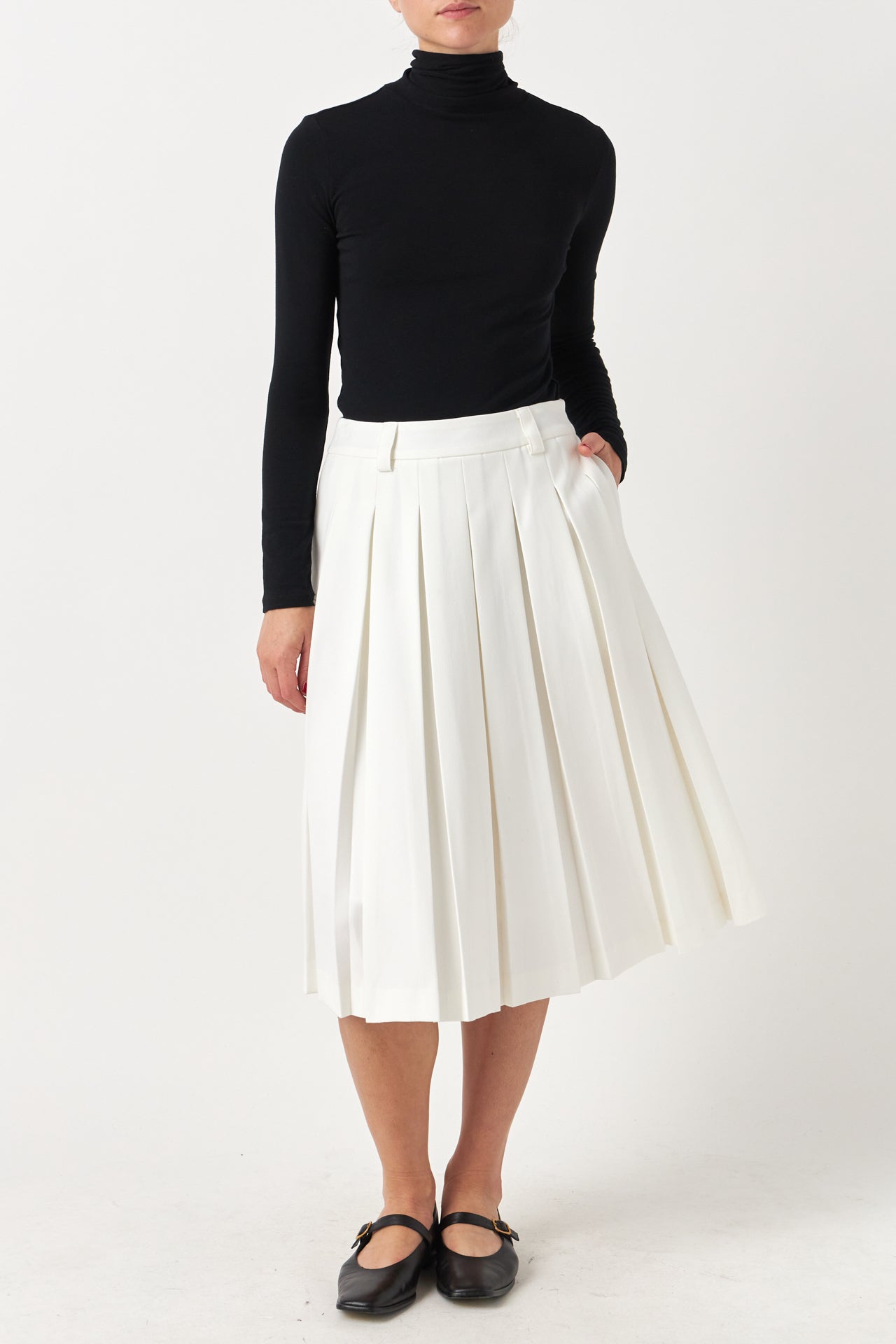 ENGLISH FACTORY - Low Waist Pleated Midi Skirt - SKIRTS available at Objectrare