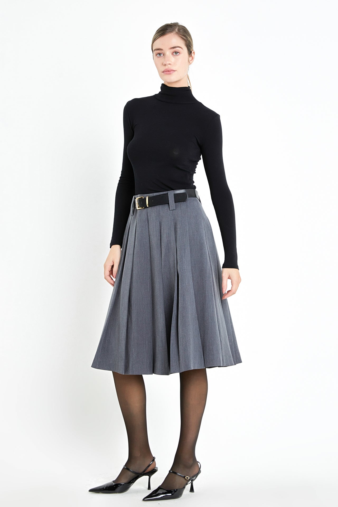 ENGLISH FACTORY - Low Waist Pleated Midi Skirt - SKIRTS available at Objectrare