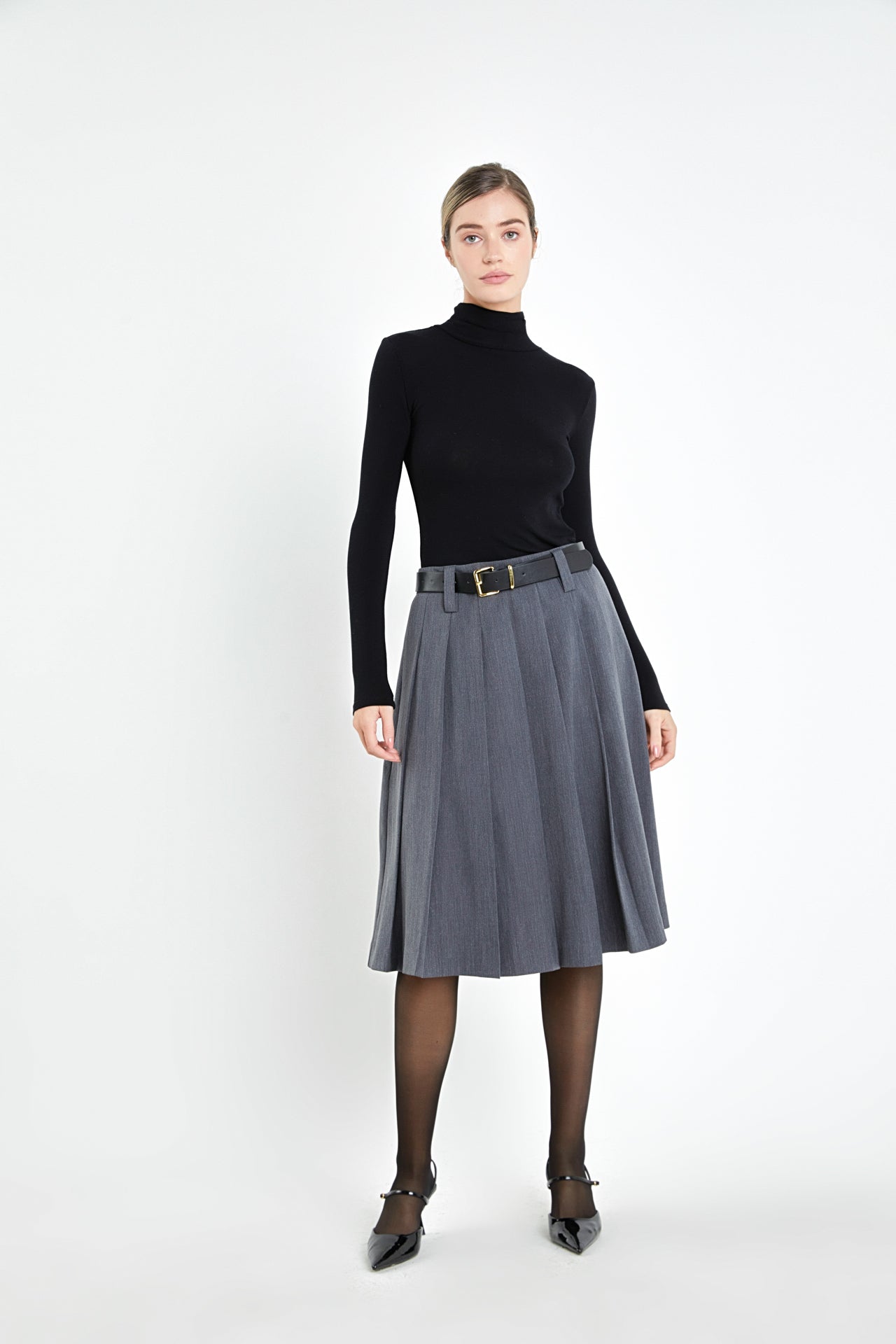 ENGLISH FACTORY - Low Waist Pleated Midi Skirt - SKIRTS available at Objectrare