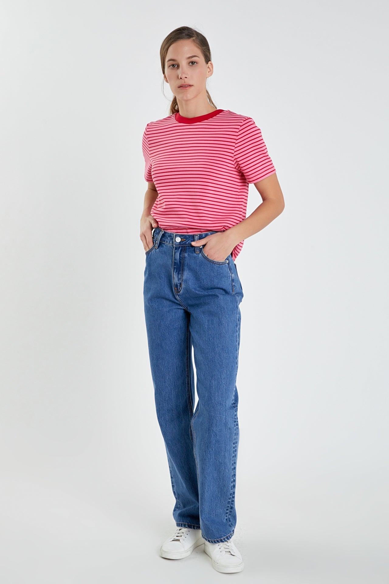 Contrast Rib Stripe T-shirt