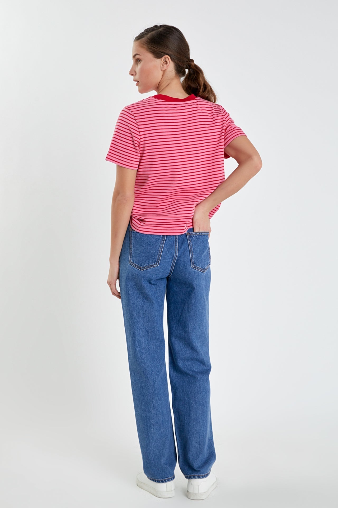 Contrast Rib Stripe T-shirt