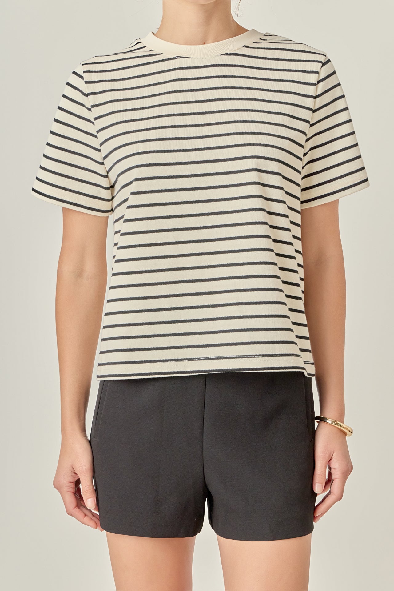 ENGLISH FACTORY - Black Stripe T-shirt - T-SHIRTS available at Objectrare