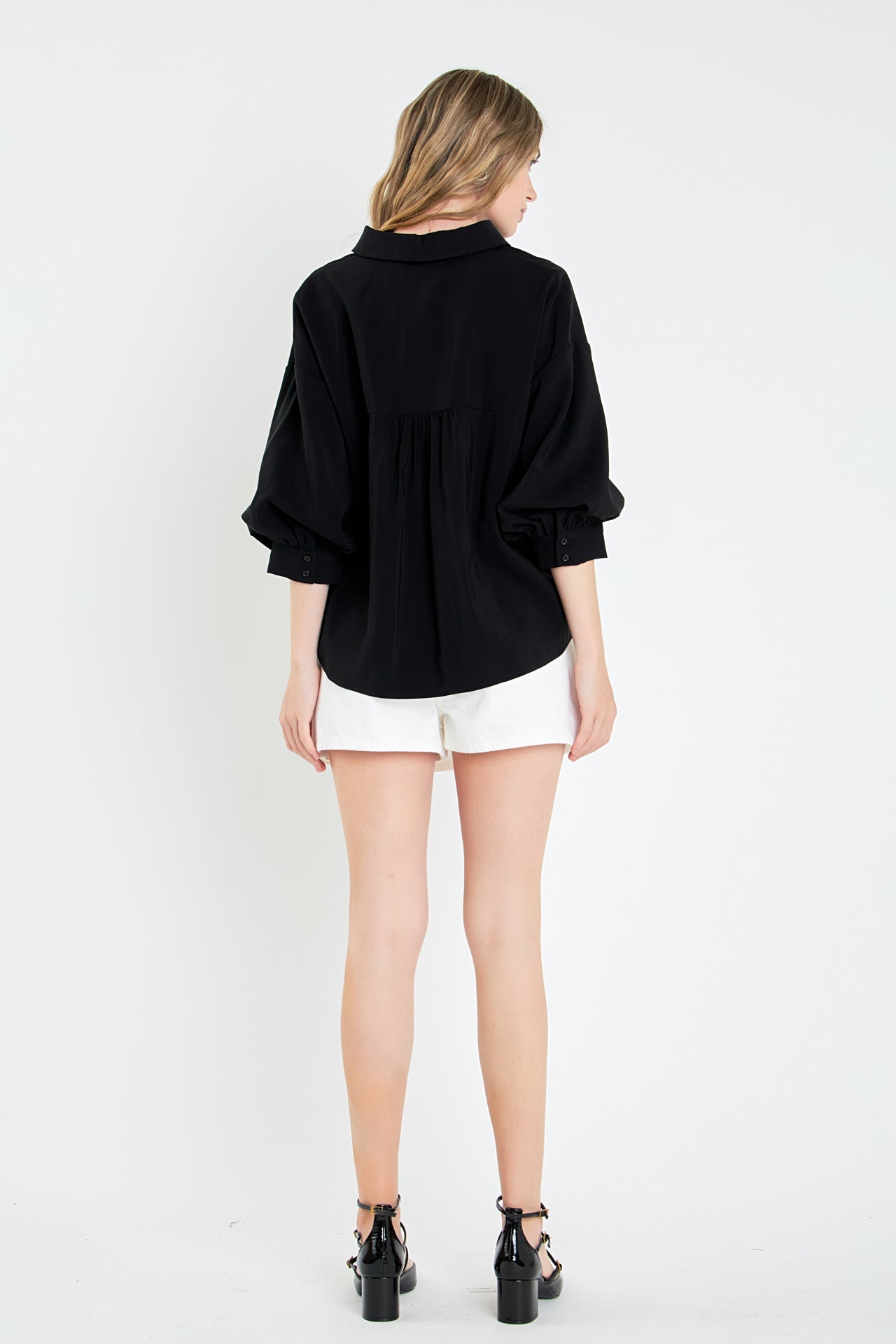 High-waisted Denim Mini Skort