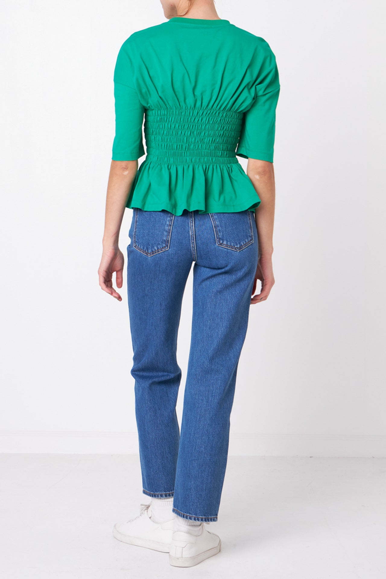 GREY LAB - Smocked Bodice T-shirt - TOPS available at Objectrare