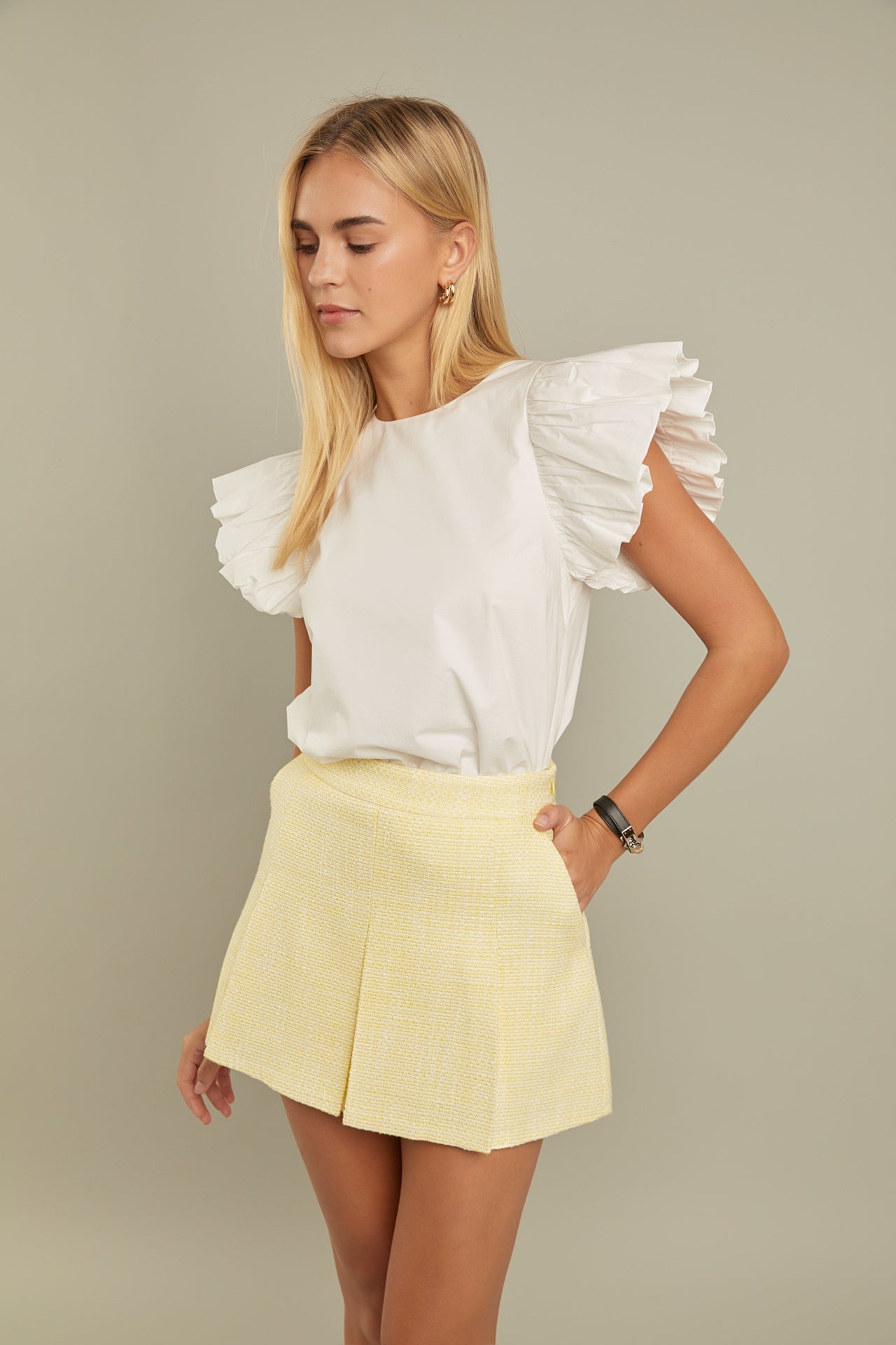 ENGLISH FACTORY - Textured Pleats Mini Skirt - SKIRTS available at Objectrare