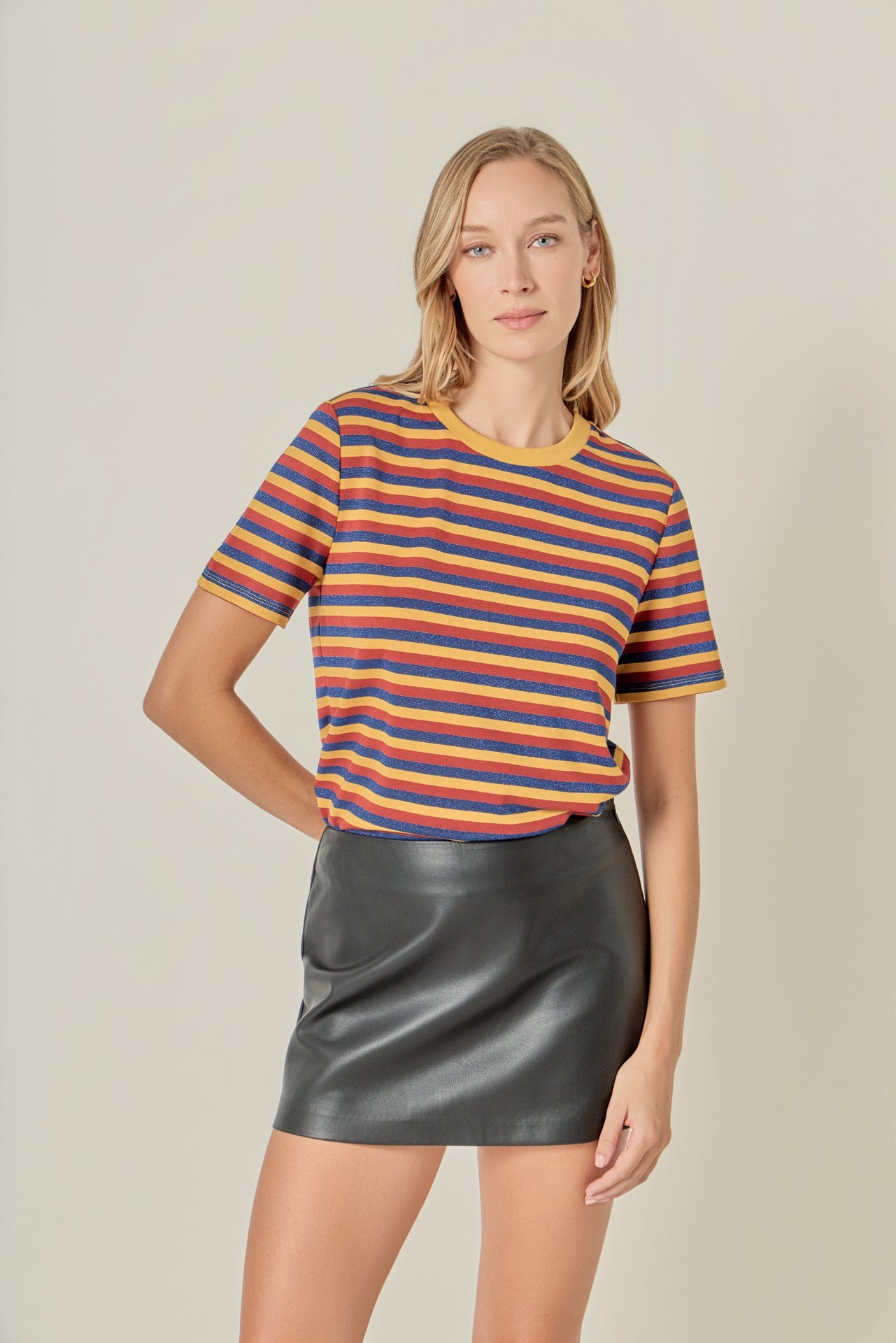 ENGLISH FACTORY - Striped Round Neck Top - TOPS available at Objectrare