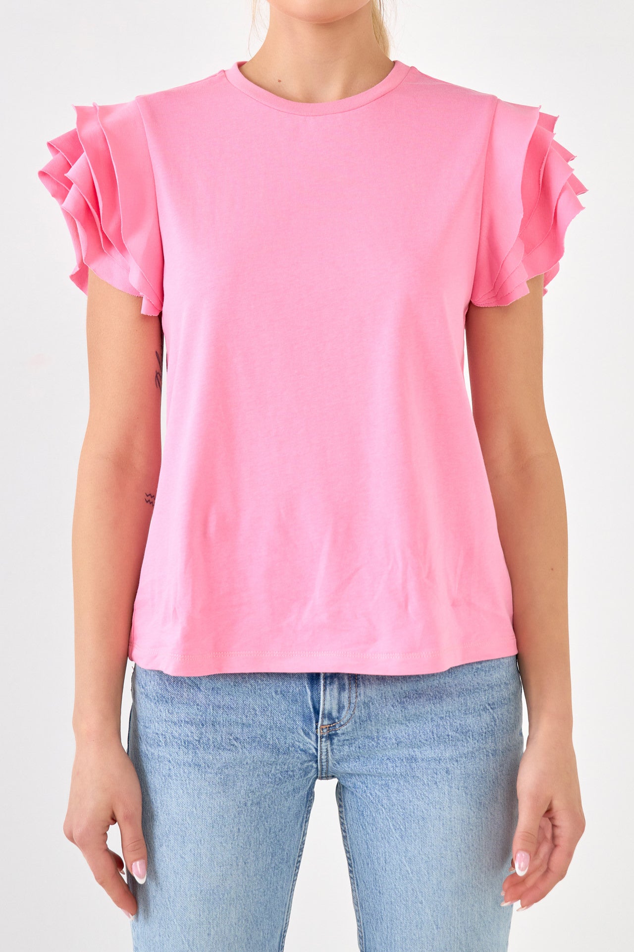 SHORT SLEEVE TEE W/ RUFFLE