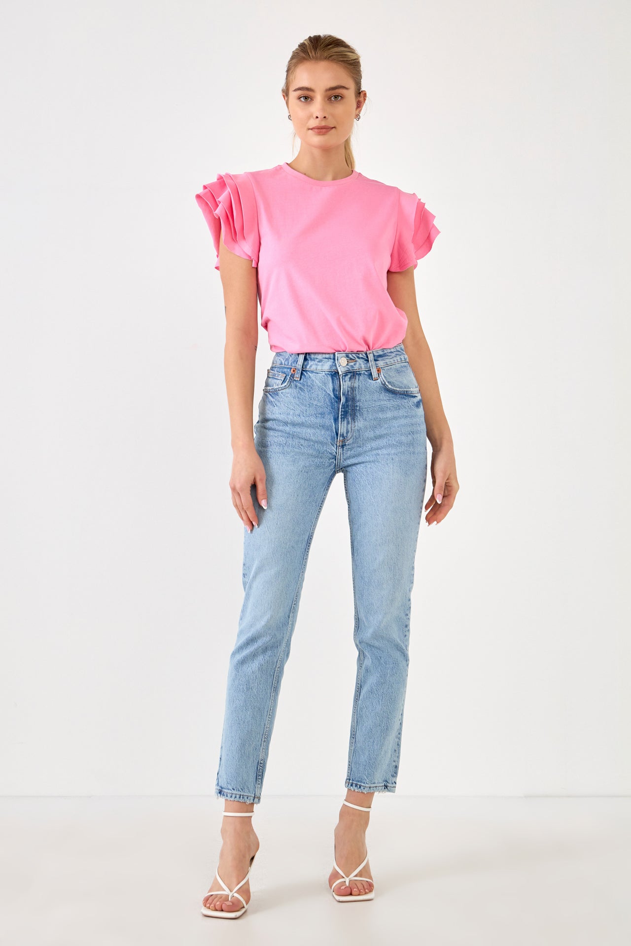 SHORT SLEEVE TEE W/ RUFFLE