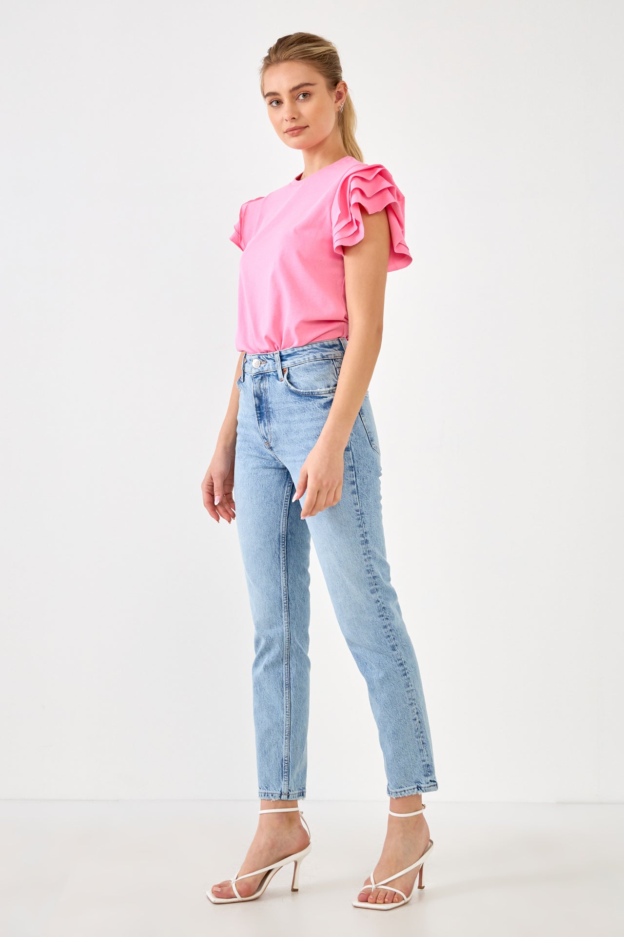SHORT SLEEVE TEE W/ RUFFLE