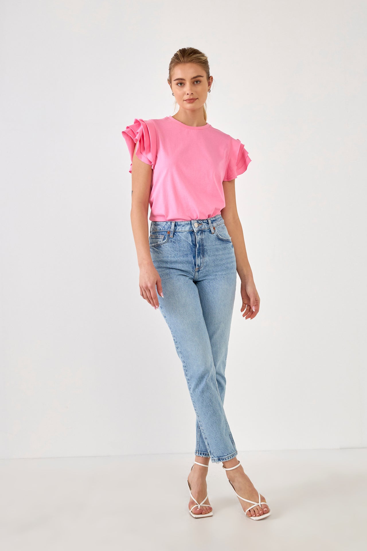 SHORT SLEEVE TEE W/ RUFFLE