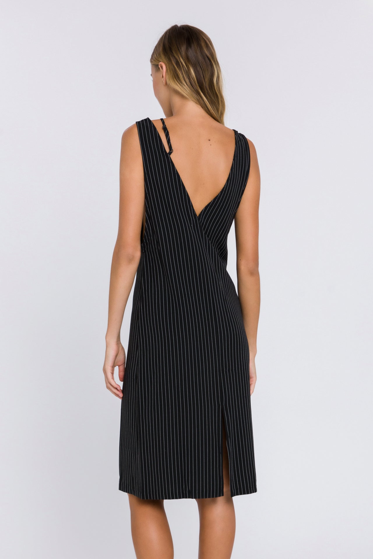 GREY LAB - Pinstripe Dress with Straps Detail - DRESSES available at Objectrare