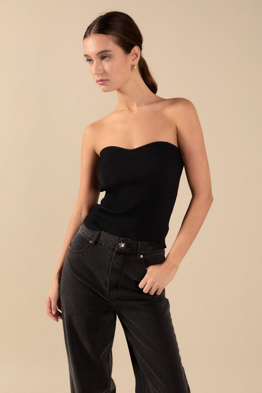 ENDLESS ROSE - Knit Strapless Top - TOPS available at Objectrare
