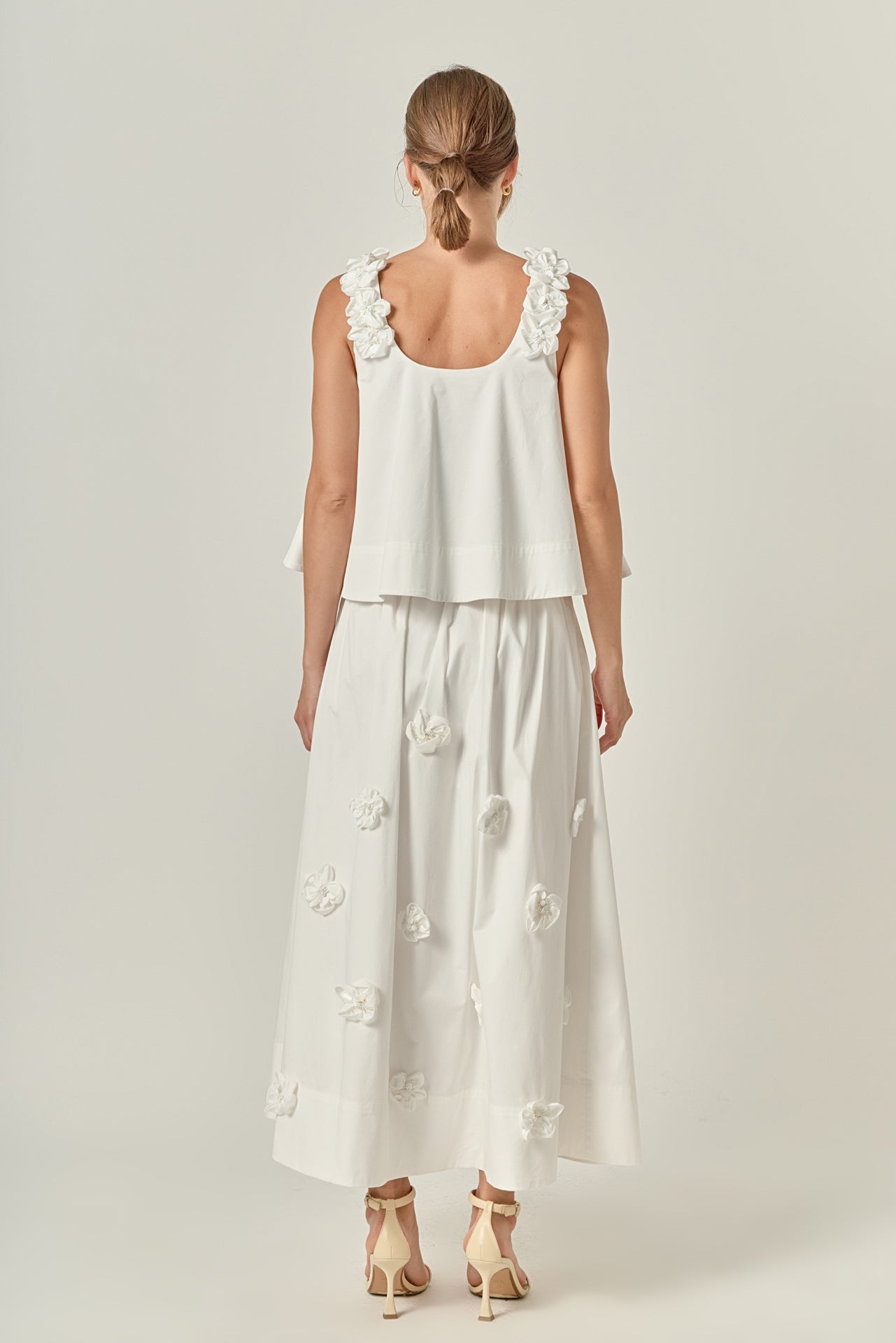 3D Flower Midi Skirt