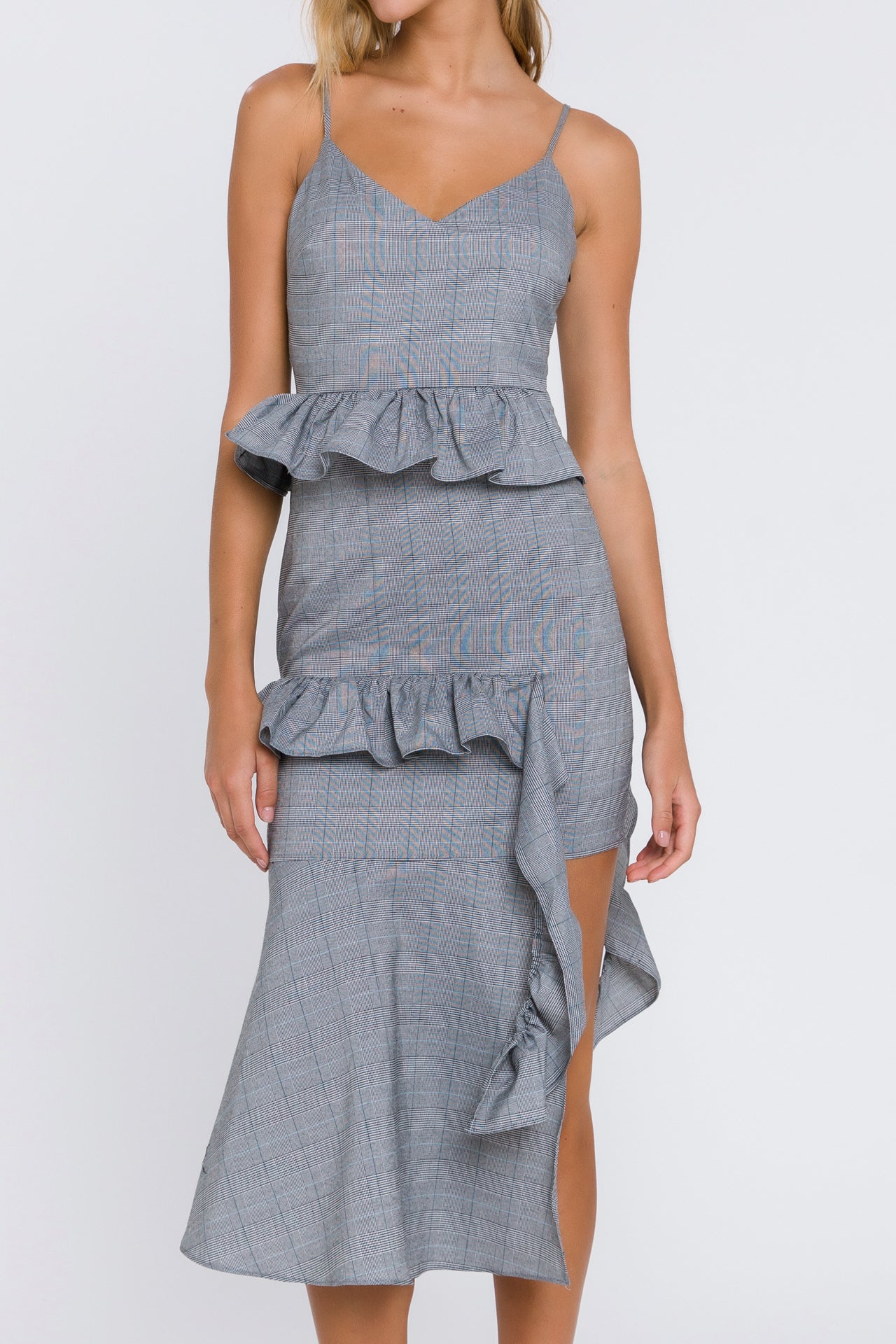 GREY LAB - Asymmetric Plaid Dress - DRESSES available at Objectrare
