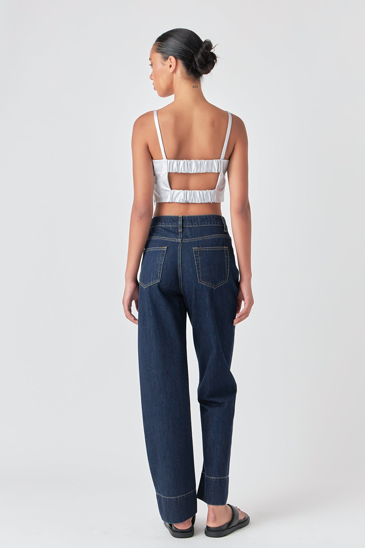 GREY LAB - Faux Leather Crop Top - TOPS available at Objectrare