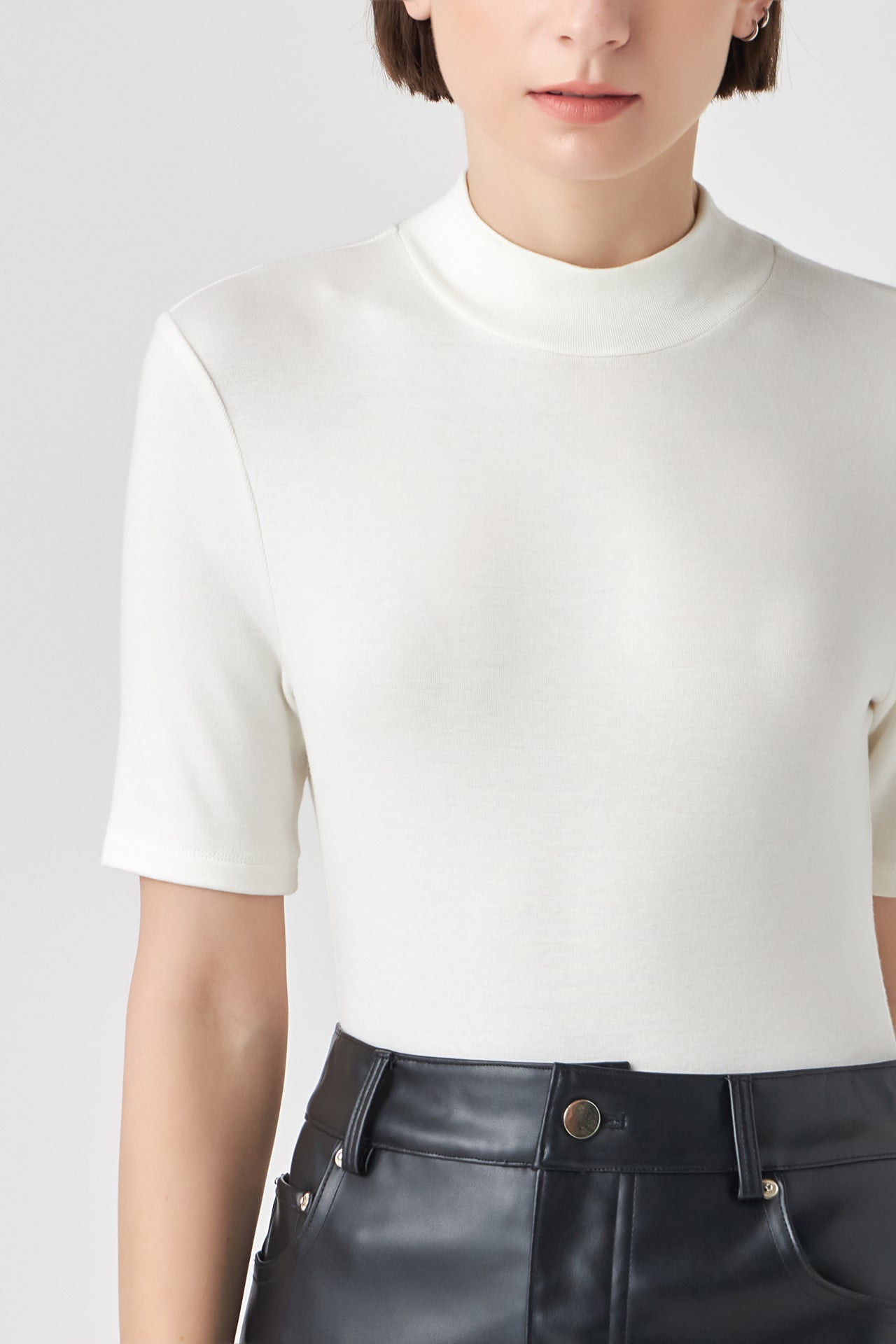GREY LAB - Soft Mock Neck Bodysuit - TOPS available at Objectrare