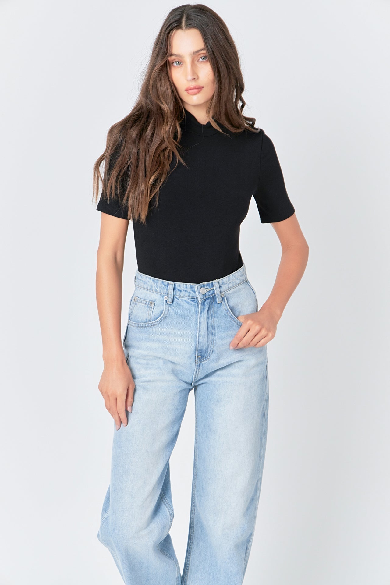GREY LAB - Soft Mock Neck Bodysuit - TOPS available at Objectrare