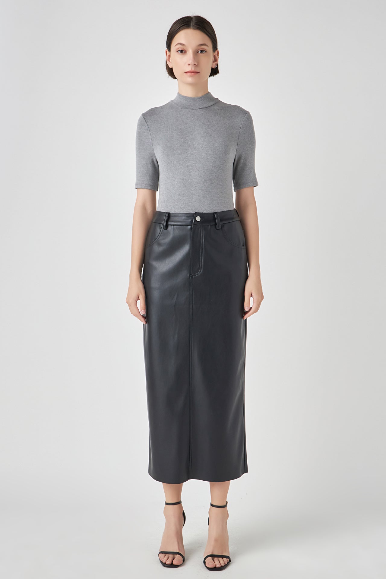 GREY LAB - Soft Mock Neck Bodysuit - TOPS available at Objectrare
