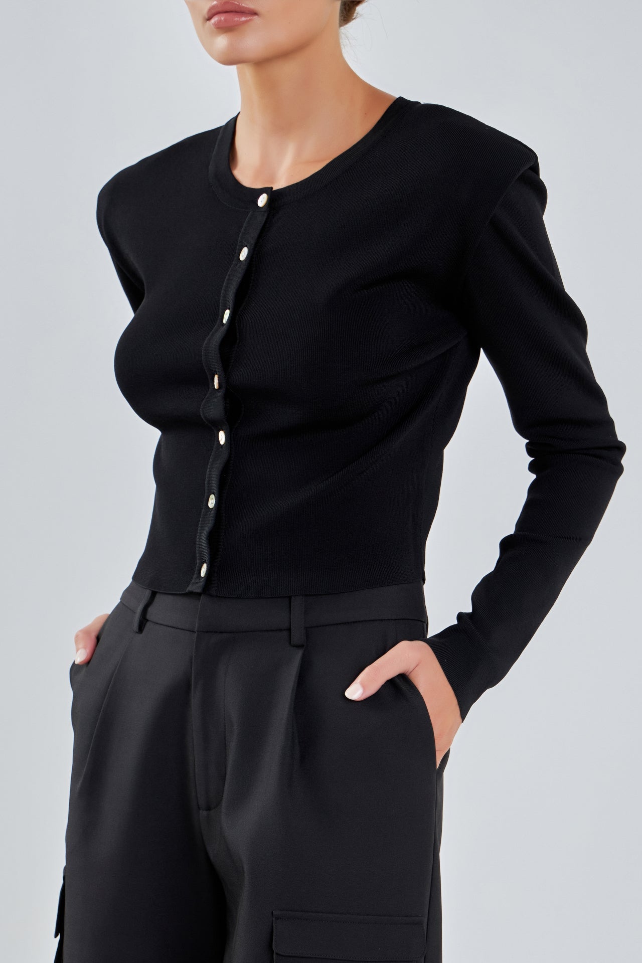 GREY LAB - Shoulder Pad Cardigan - CARDIGAN available at Objectrare
