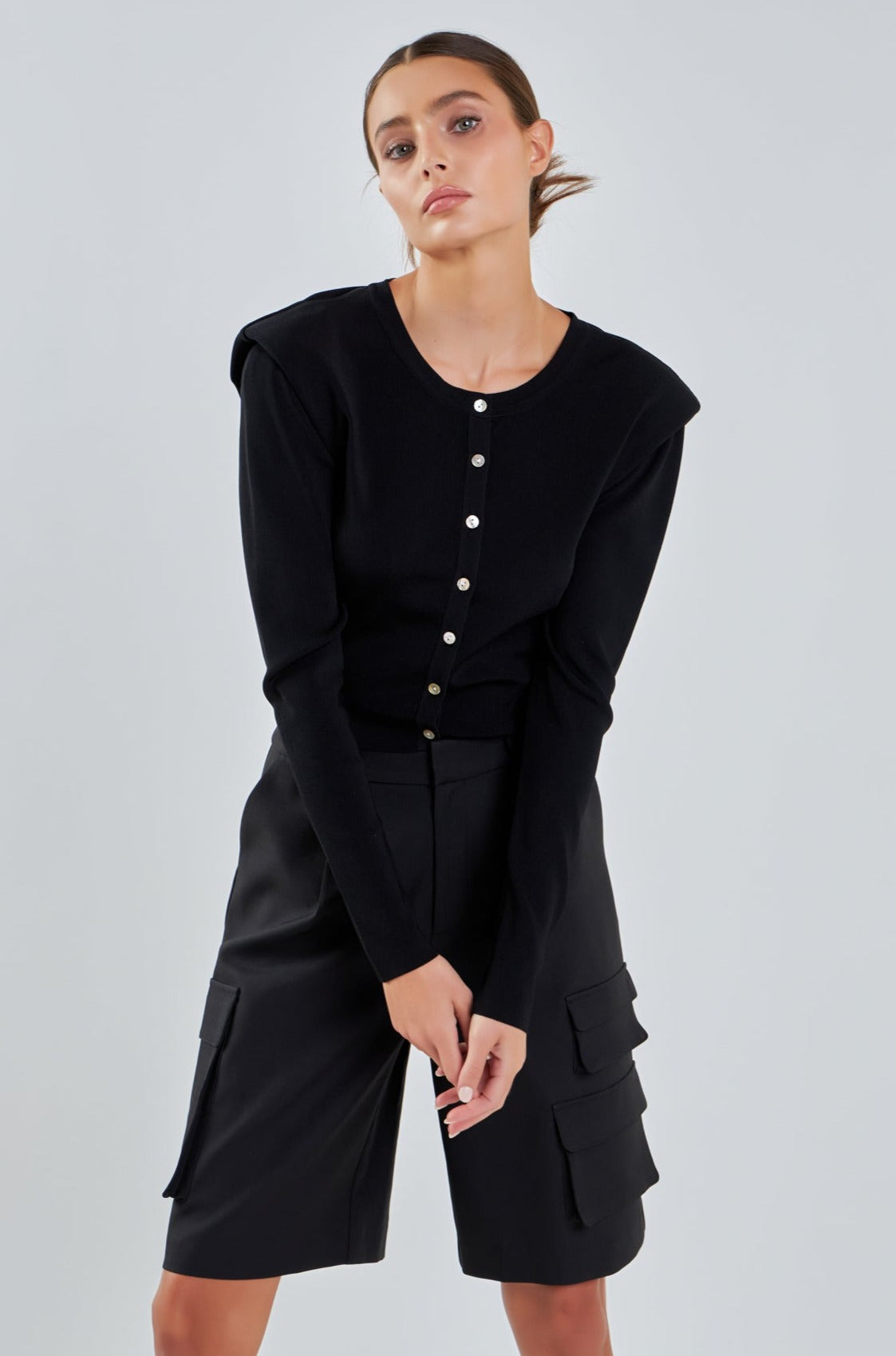 GREY LAB - Shoulder Pad Cardigan - CARDIGAN available at Objectrare