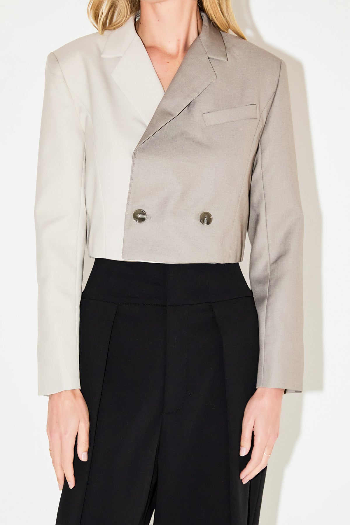 GREY LAB - Cropped Colorblock Blazer - BLAZERS available at Objectrare