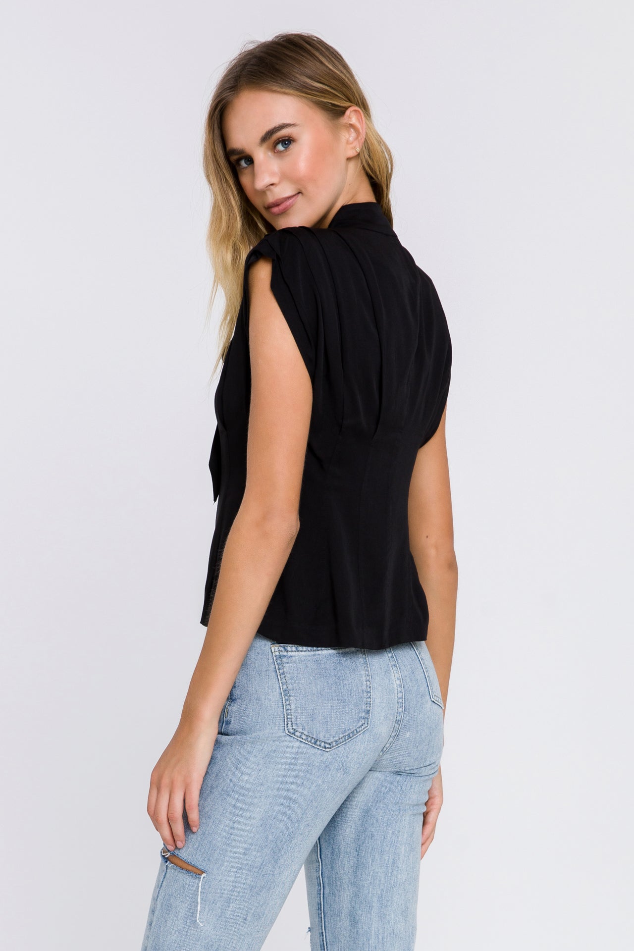 GREY LAB - Sleeveless Blouse WIth Tie - TOPS available at Objectrare