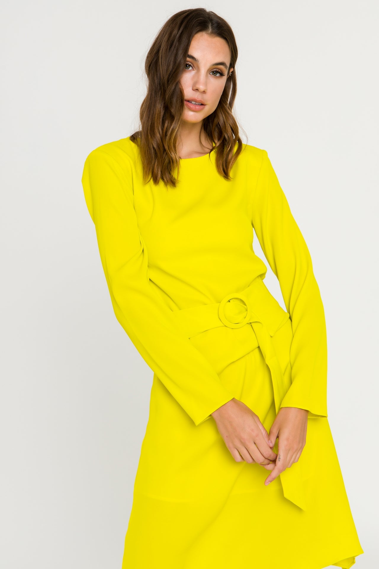 ENDLESS ROSE - Draped Dress With Belt - DRESSES available at Objectrare
