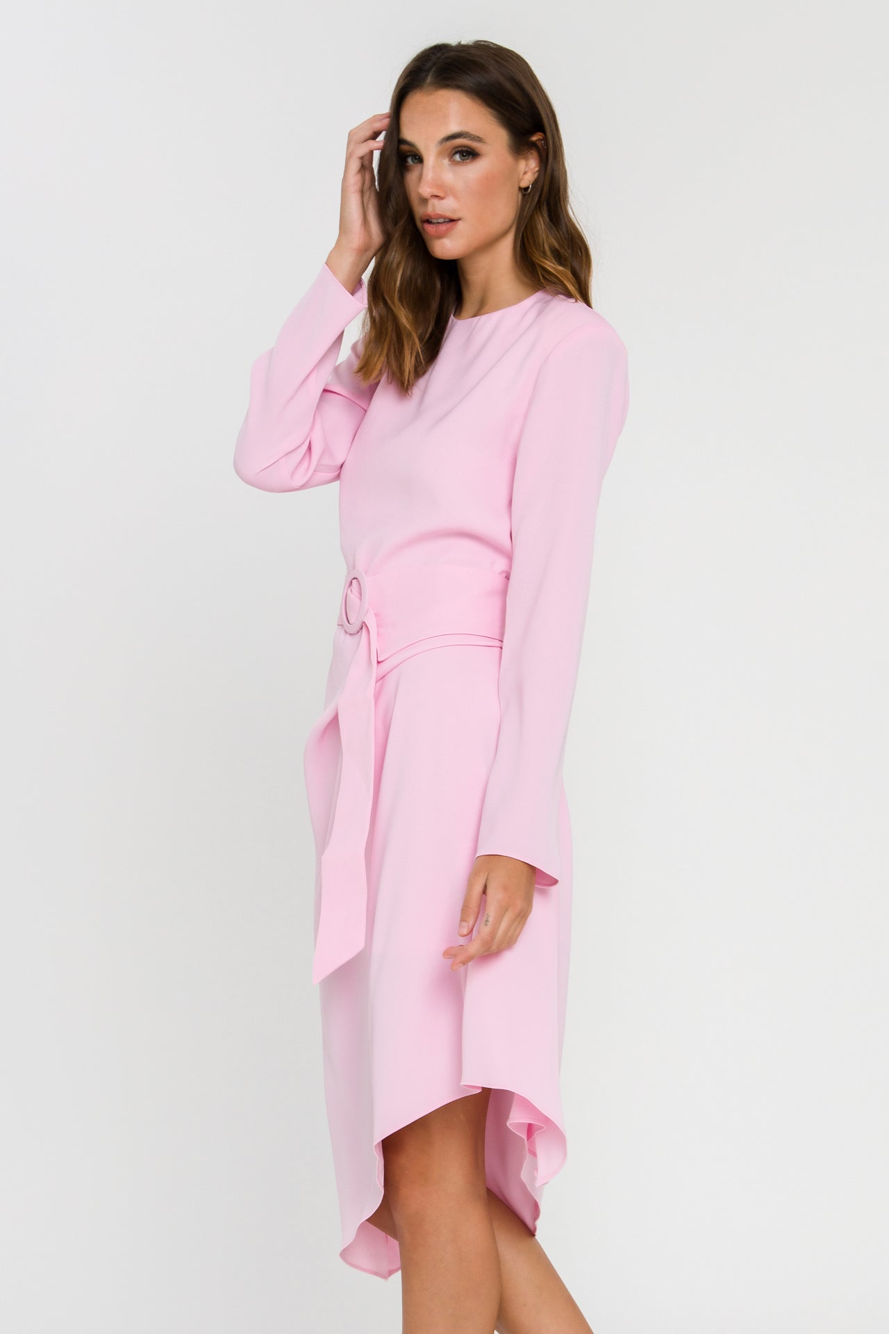ENDLESS ROSE - Draped Dress With Belt - DRESSES available at Objectrare