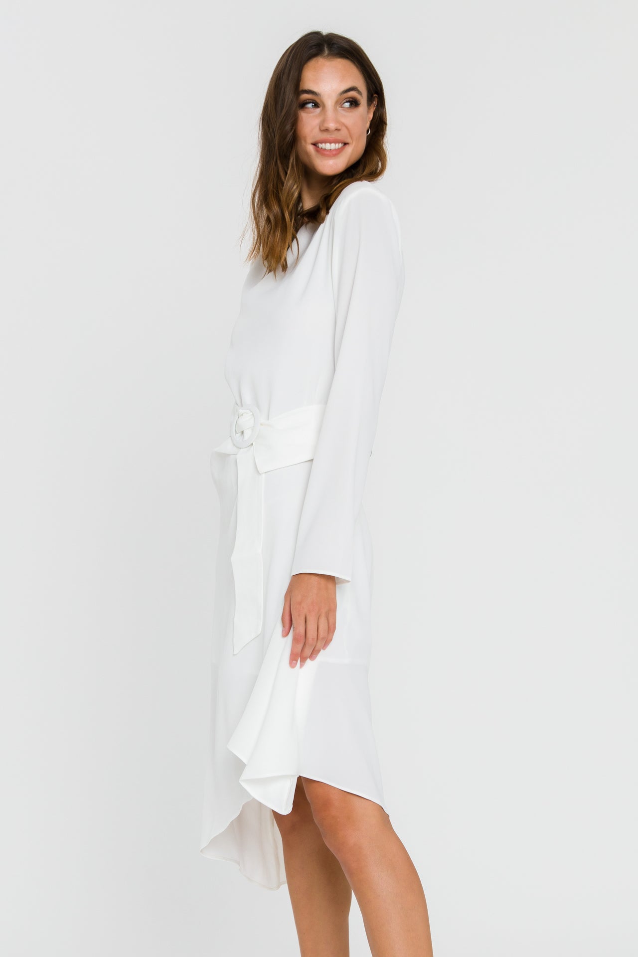 ENDLESS ROSE - Draped Dress With Belt - DRESSES available at Objectrare