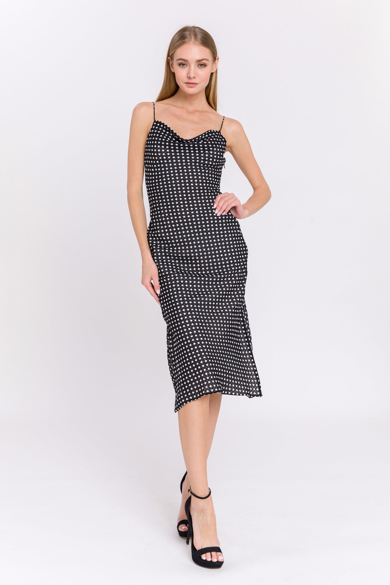 ENDLESS ROSE - Polka Dot Fitted Dress - DRESSES available at Objectrare