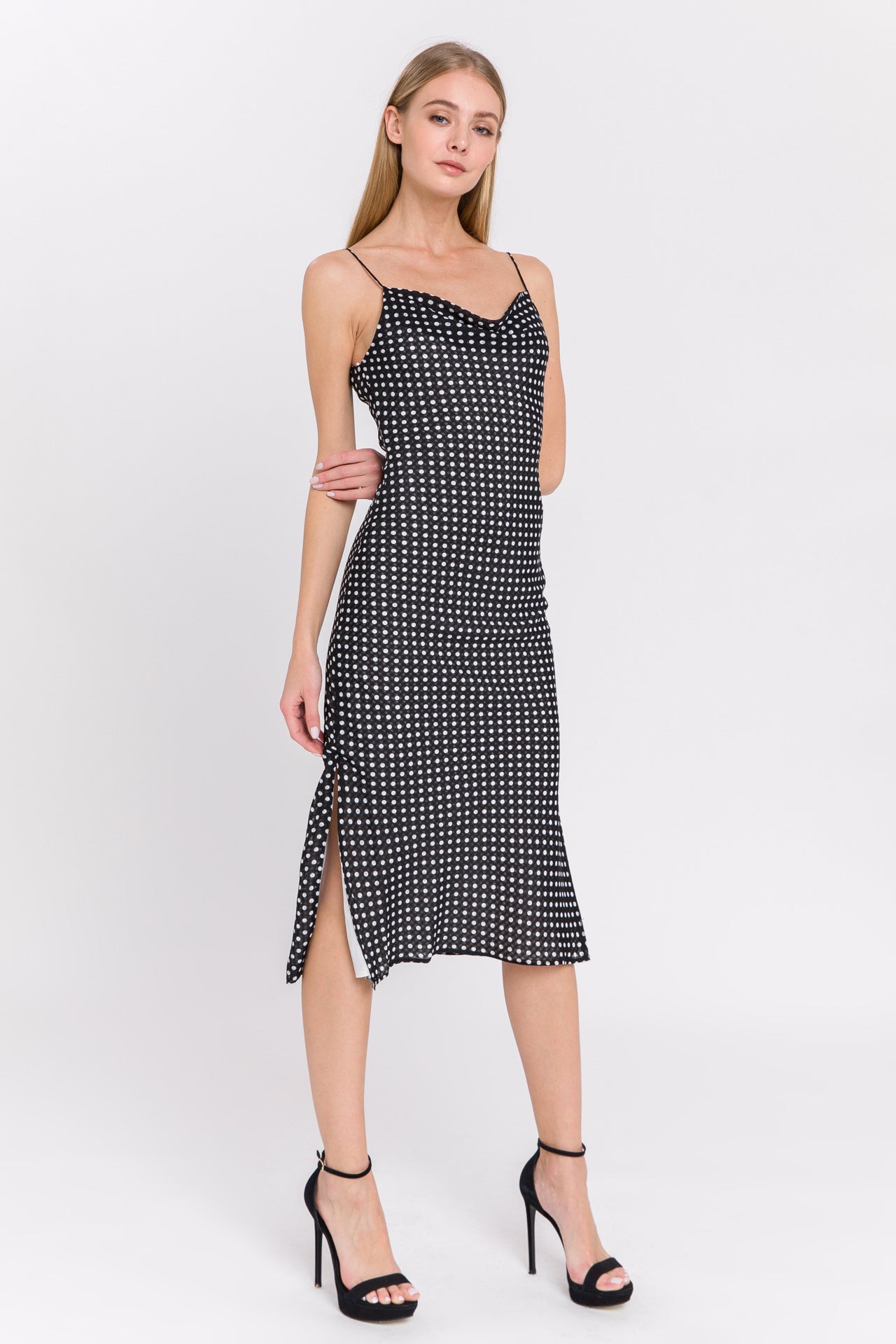 ENDLESS ROSE - Polka Dot Fitted Dress - DRESSES available at Objectrare
