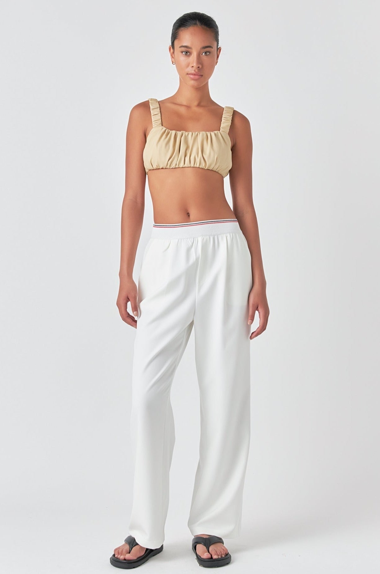 GREY LAB - Elastic Trim Wide Pants - PANTS available at Objectrare