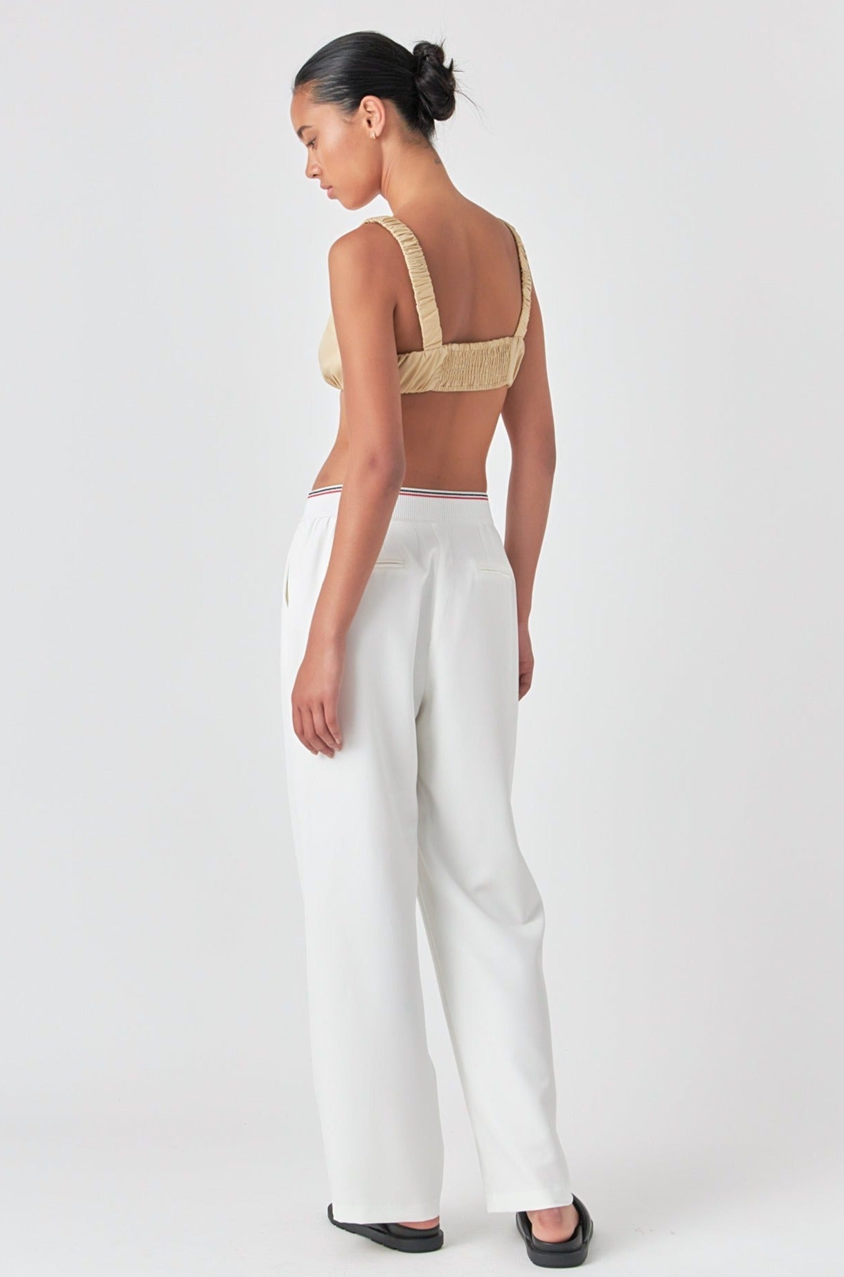 GREY LAB - Elastic Trim Wide Pants - PANTS available at Objectrare