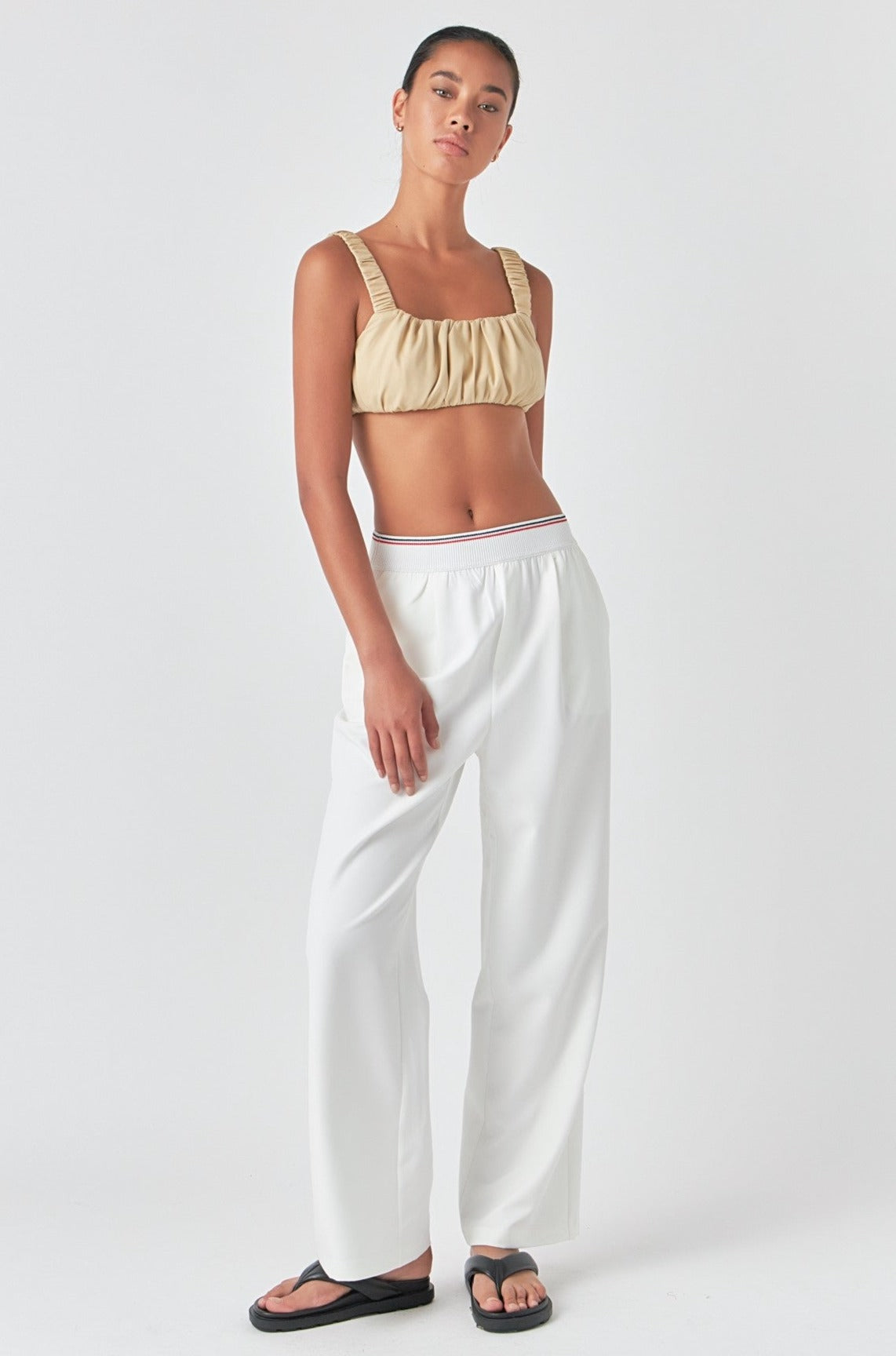 GREY LAB - Elastic Trim Wide Pants - PANTS available at Objectrare