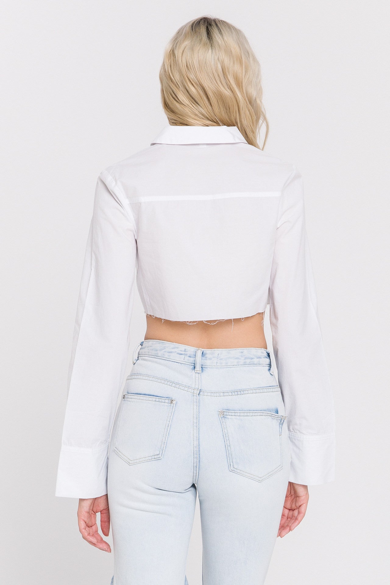 GREY LAB - Cropped Long Sleeve Shirt - TOPS available at Objectrare