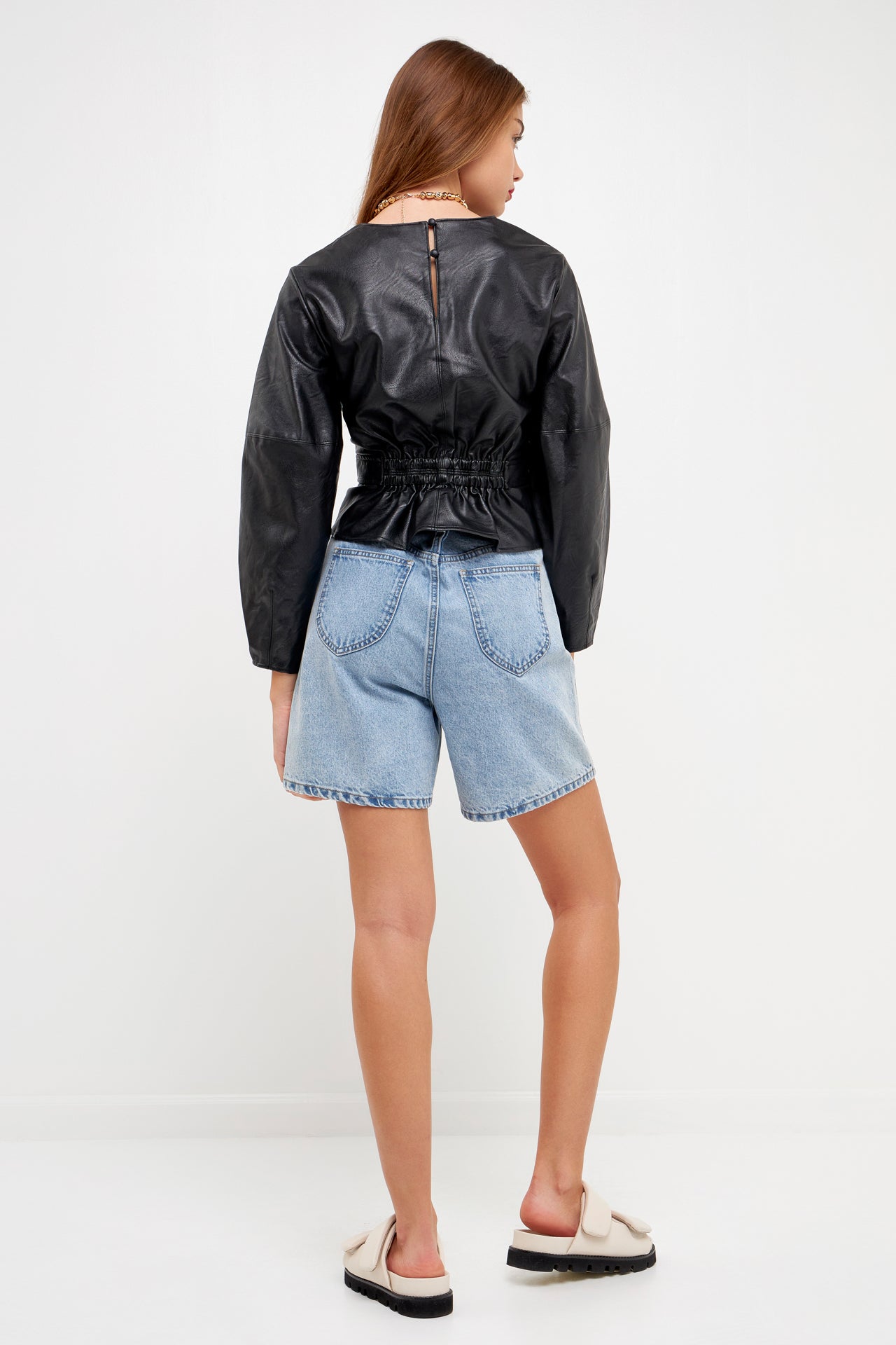 GREY LAB - Pu Top with Tie - TOPS available at Objectrare