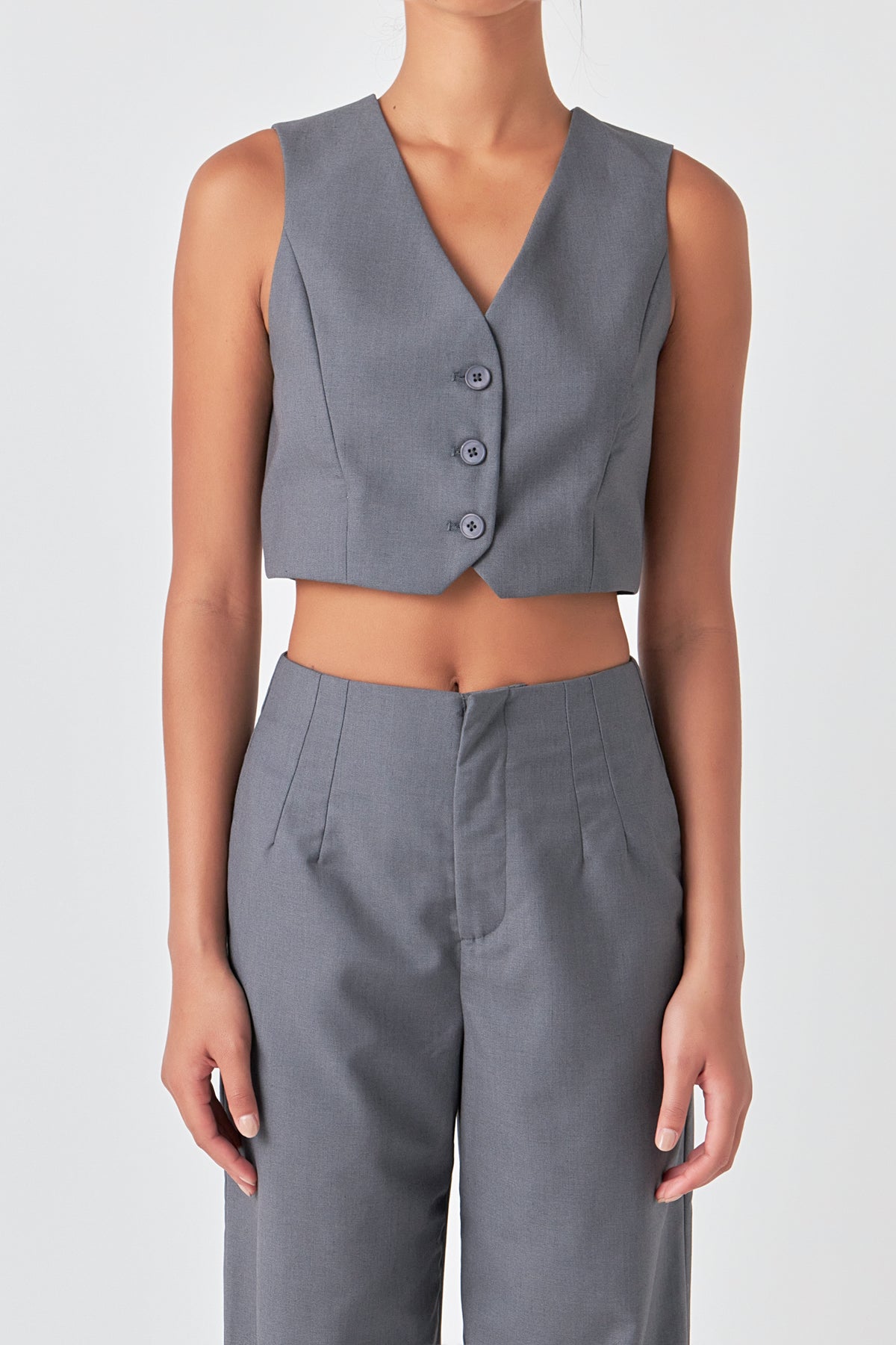 GREY LAB - Cropped Vest - TOPS available at Objectrare