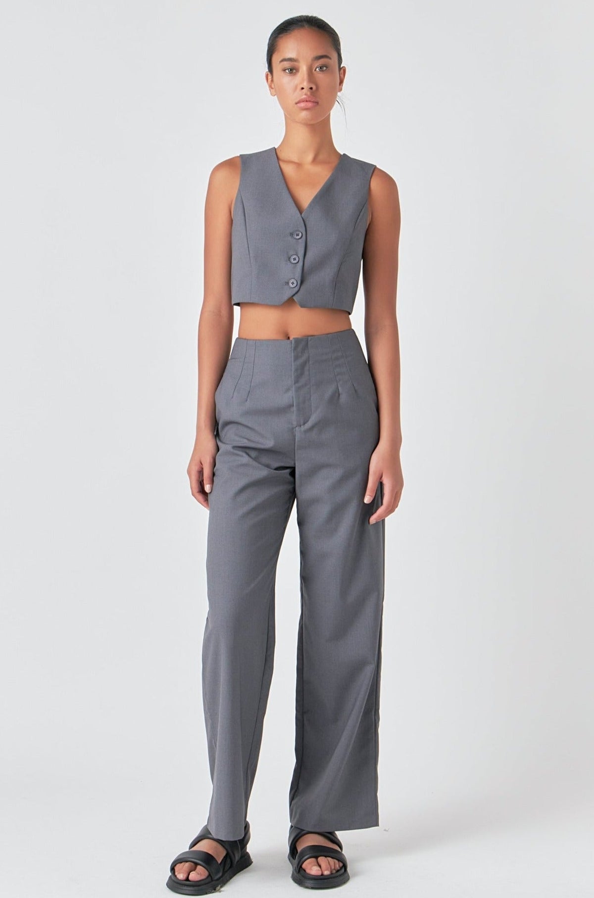 GREY LAB - Cropped Vest - VESTS available at Objectrare