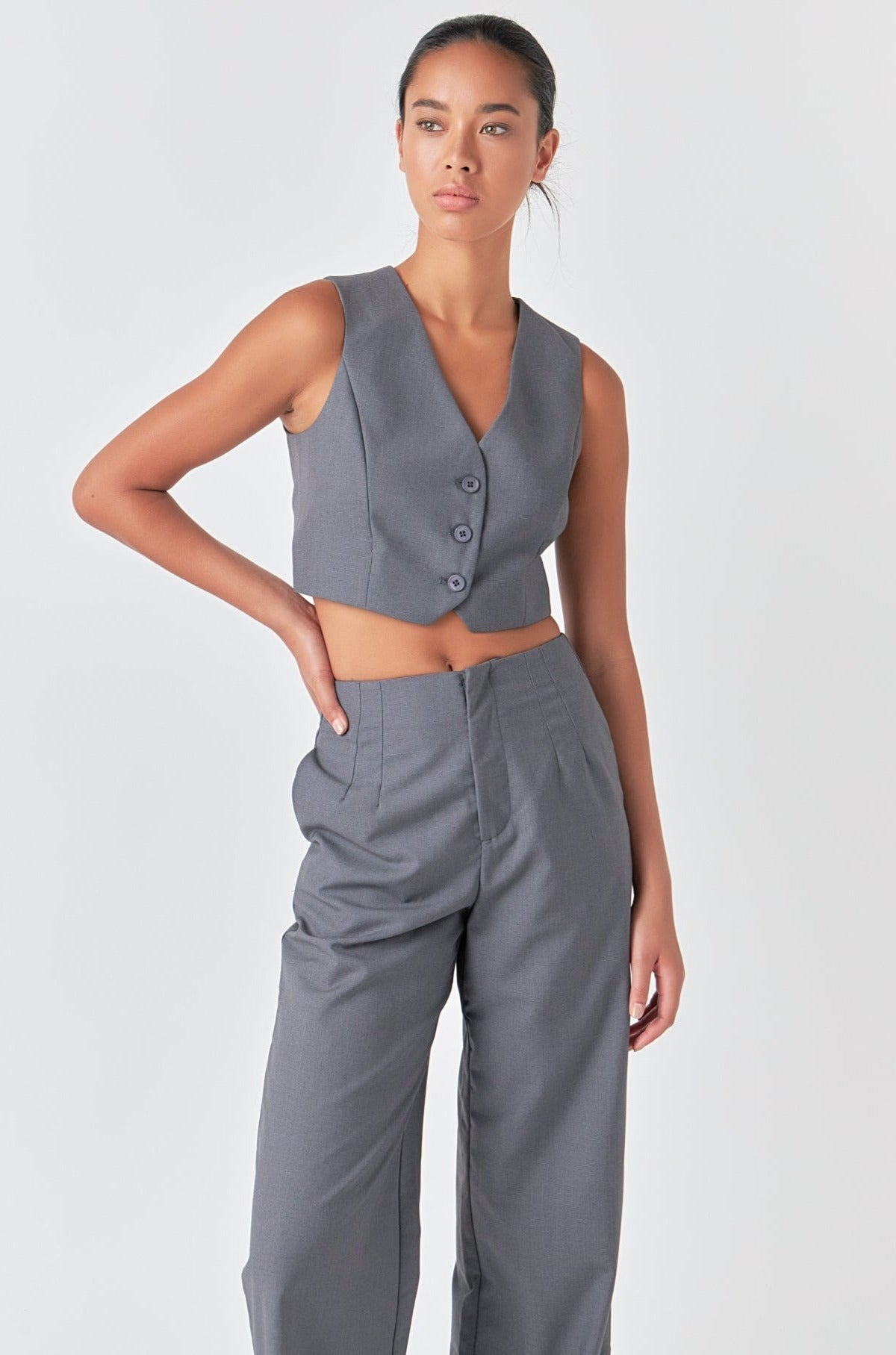 GREY LAB - Cropped Vest - VESTS available at Objectrare