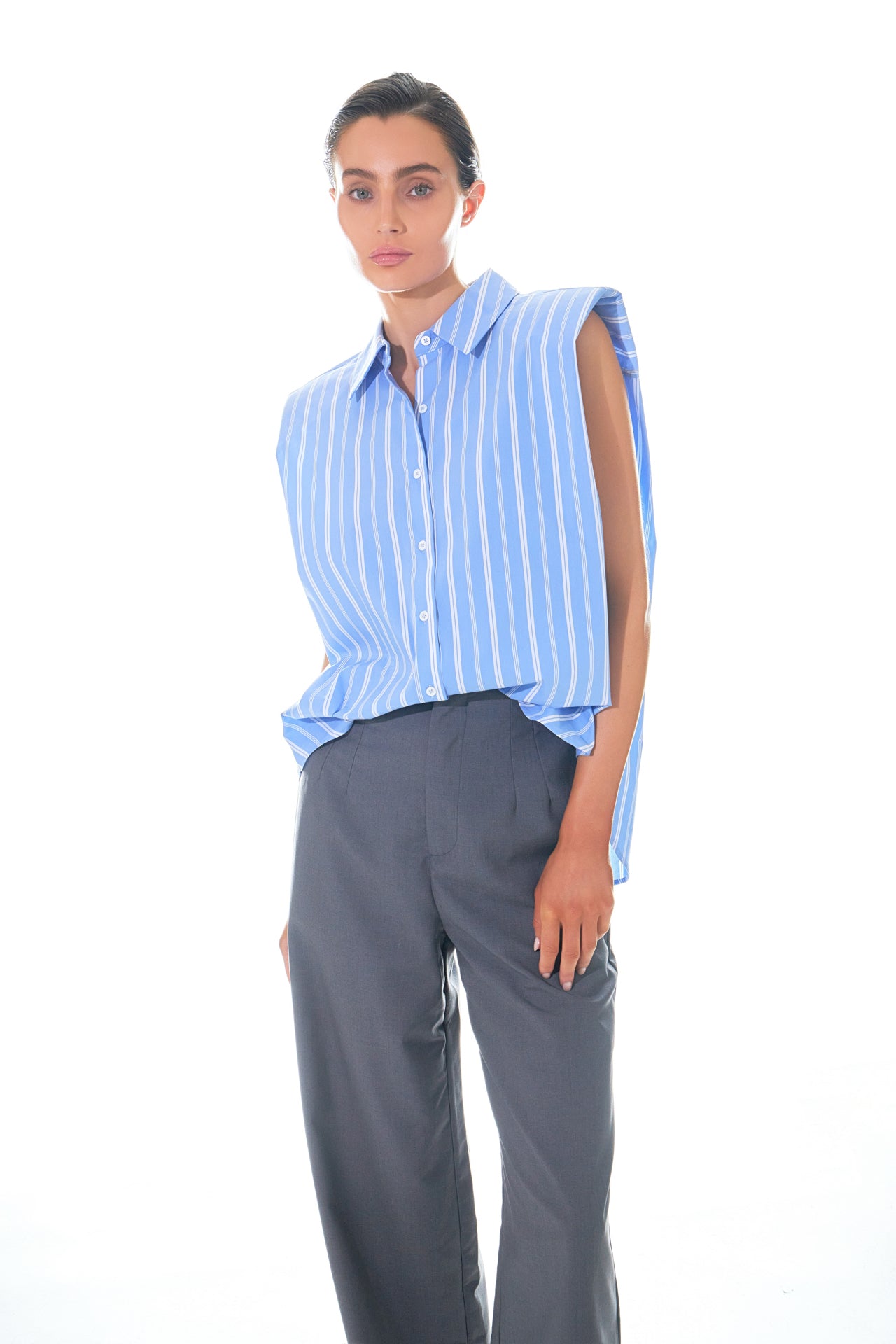 GREY LAB - High Waist Relaxed Pants - PANTS available at Objectrare