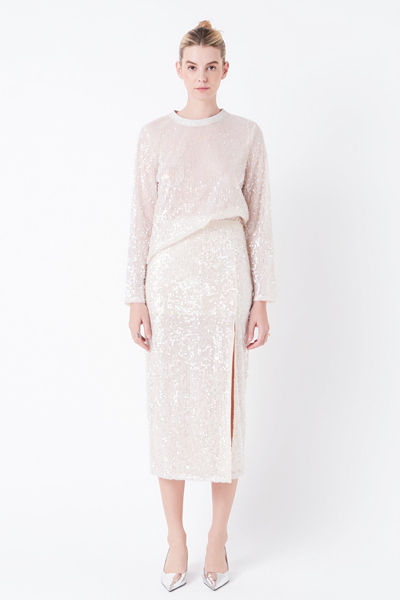 GREY LAB - Sequin Sheer Top - TOPS available at Objectrare